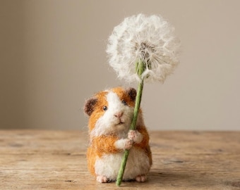 Guinea Pig Needle Felting Kit for Beginners | Wool Supplies+Step Guide, DIY Craft, Stress Relief Hobby, Gift for Crafters, Birthday Present