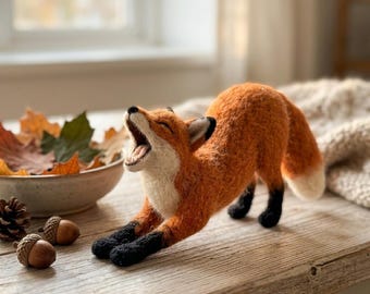 Naaldvilten Kit Fox DIY Craft Set voor beginners Realistische dieren wolvilten Cadeau voor haar Stress-hobby