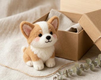 Naaldviltset voor beginners Schattige corgi-hond DIY-knutselset Stressverlichting Cadeau voor haar