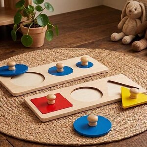 Rompecabezas de madera para niños pequeños, clasificador de formas, juguete para combinar colores, motricidad fina, regalo
