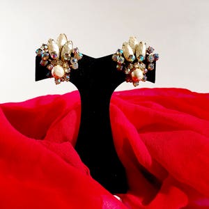 Vintage earrings Hollywood Glam, Madmen 1950s Clip on Earrings image 6