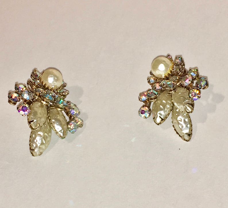 Vintage earrings Hollywood Glam, Madmen 1950s Clip on Earrings image 2
