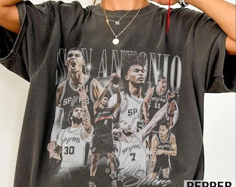 Chemise vintage confort couleurs Harper Kornet Castle Wembanyama, t-shirt graphique de basket-ball San Antonio, t-shirt Game Day Fiesta