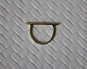 Balance Beam Ring - Minimal Hammered Brass Ring - Bar Ring - Gold tone