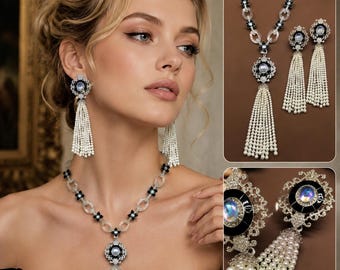 Multi Layer Vintage Royal Court Schmuckset, vergoldete Emaille Türkis natürlichen Zirkon