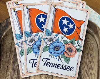 Tennessee Tri-Star Mini Note Cards with Envelopes - State of Tennessee Greeting Card, Care Package Enclosure Card, Lunch Box Note