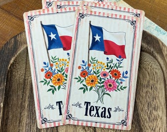 Texas Flag Mini Note Cards with Envelopes - Texas Art, State of Texas Greeting Card, Lone Star Lunch Box Note, Thank You Card