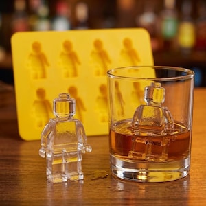 Building Block Ice Tray Mold Mini Block Figure Ice Cubes for Whiskey & Cocktails, Fun Drinkware, Novelty Gift for Him and Kids