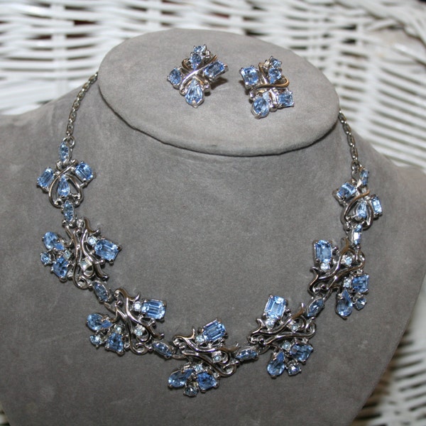Necklace, Earrings Vintage Demi Parure Barclay Signed
