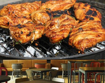 Steak Meat BBQ Grill Food Wallpaper Mural Photo Restaurant Kitchen Decoration