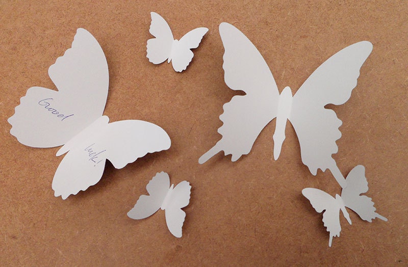 3D Butterfly Wall Stickers White 15PC Butterfly Decorations Etsy