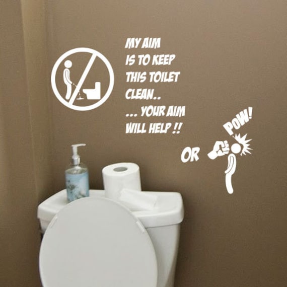 Toilet Bathroom Funny Wall Quote Stickers Wall Decals Bathroom Etsy