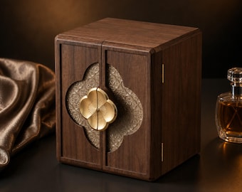 Solid Walnut Wood Jewelry Box, Large Organizer Case, Handmade Ring Necklace Storage