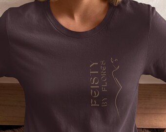Feisty Woman Retro Script Tee | Minimalist Chest Artwork, Sassy Style