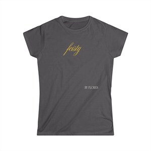 Feisty script tee, T-Shirt | gold script text on black image 6