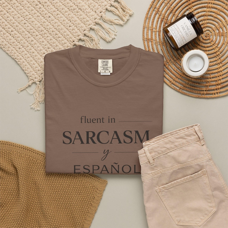 Koszulka Fluent in Sarcasm y Español | Koszulka z dwujęzycznym cytatem i sarkastycznym napisem zdjęcie 2
