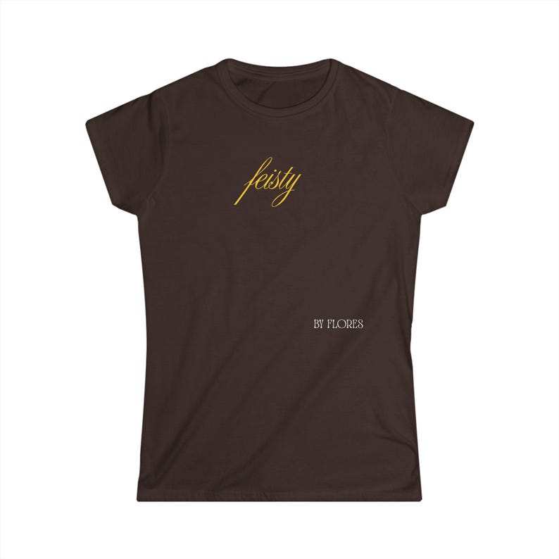 Feisty script tee, T-Shirt | gold script text on black image 5