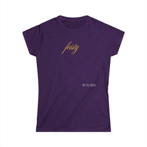 Feisty script tee, T-Shirt | gold script text on black image 4