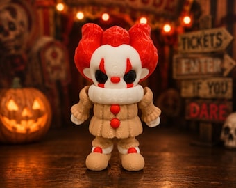 Spooky Articulated Figure | Creepy Halloween Collectible, 3D Printed Decor (Choose Variant)