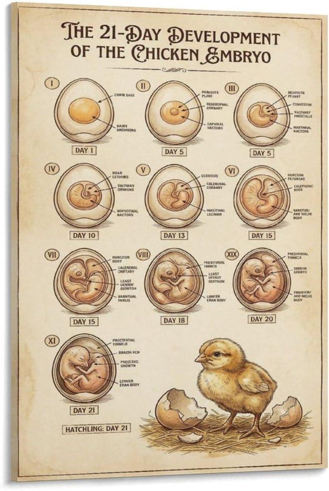 Chicken Embryo Development Poster Biology Classroom Wall Art Print - Etsy