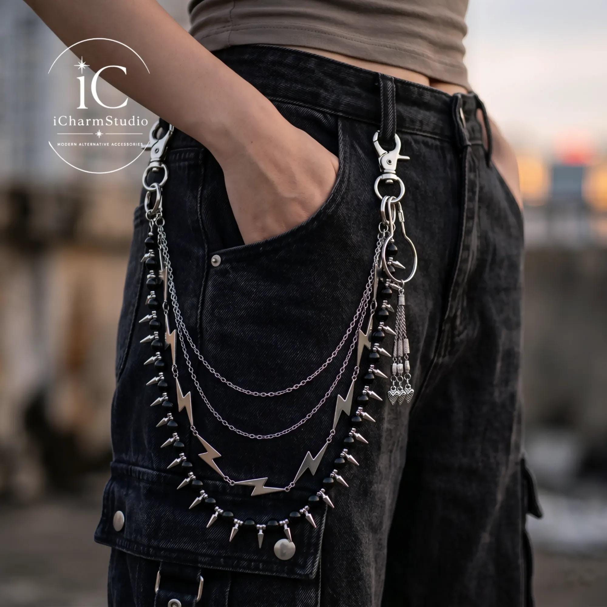 Spiked Wallet Chain - Etsy