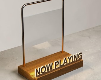Now Playing Vinyl Record Holder LED Light Record Display Album Stand Music Lover Gift
