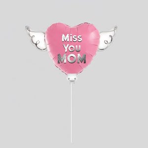 Happy Heavenly Mother's Day Memorial Balloon Bundle — Miss You Mom 6-Piece Angel Wing Tribute Set | Graveside & Indoor Memorial Gift 画像 4