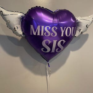 Miss You Sis 17" Memorial Balloon with Angel Wings – Graveside Tribute for Sister - 2 Balloons Included image 8