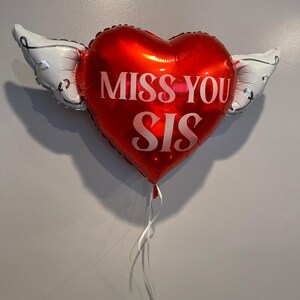 Miss You Sis 17" Memorial Balloon with Angel Wings – Graveside Tribute for Sister - 2 Balloons Included image 7