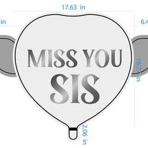 Miss You Sis 17" Memorial Balloon with Angel Wings – Graveside Tribute for Sister - 2 Balloons Included image 5