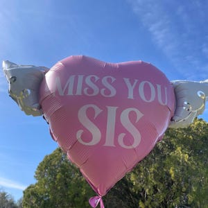 Miss You Sis 17" Memorial Balloon with Angel Wings – Graveside Tribute for Sister - 2 Balloons Included image 9