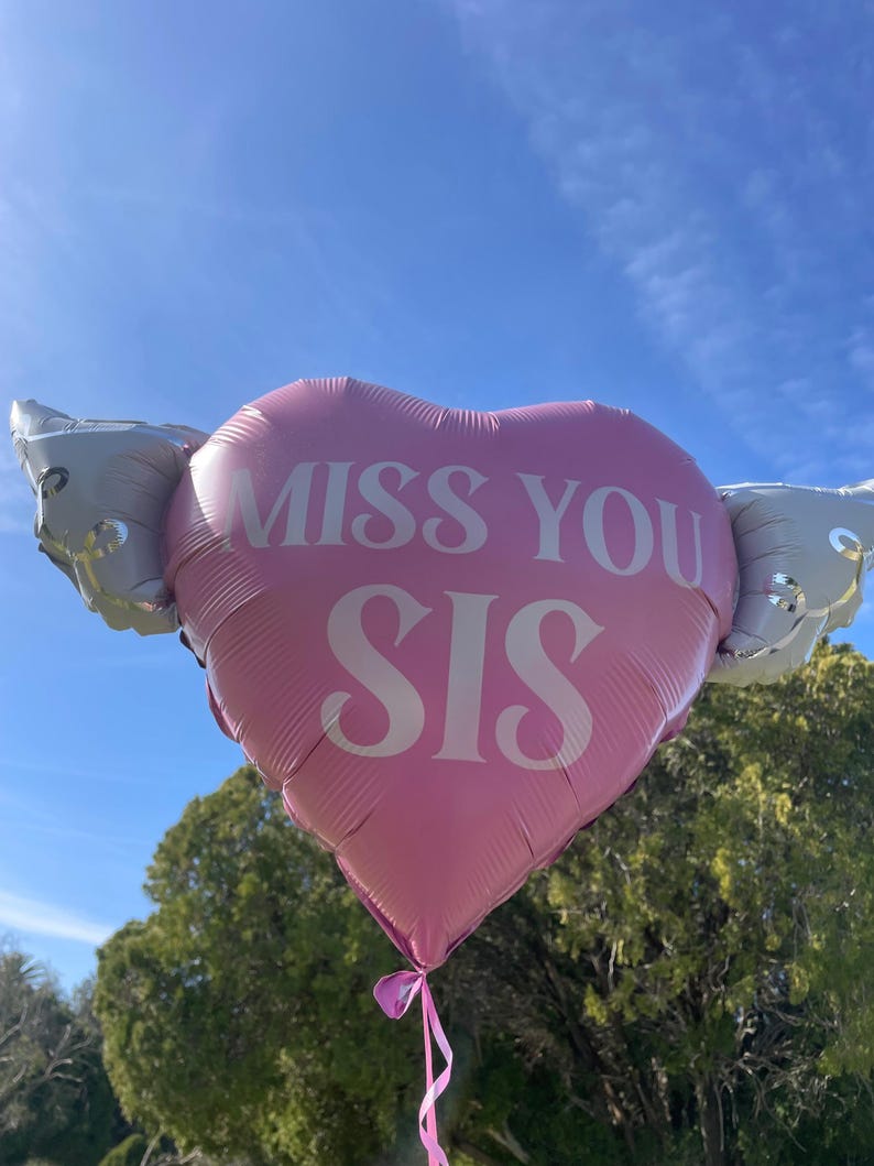 Miss You Sis 17" Memorial Balloon with Angel Wings – Graveside Tribute for Sister - 2 Balloons Included image 9
