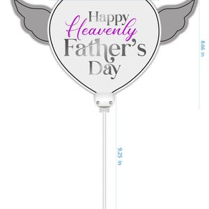 Happy Heavenly Father's Day Memorial Balloon Bundle — Miss You Dad 6-Piece Angel Wing Tribute Set | Graveside & Indoor Memorial Gift image 5