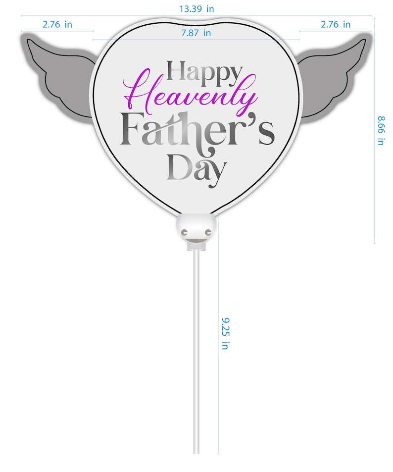 Happy Heavenly Father's Day Memorial Balloon Bundle — Miss You Dad 6-Piece Angel Wing Tribute Set | Graveside & Indoor Memorial Gift image 5