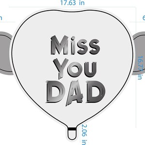Happy Heavenly Father's Day Memorial Balloon Bundle — Miss You Dad 6-Piece Angel Wing Tribute Set | Graveside & Indoor Memorial Gift image 8