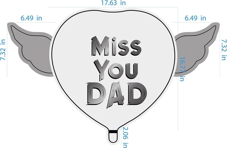 Happy Heavenly Father's Day Memorial Balloon Bundle — Miss You Dad 6-Piece Angel Wing Tribute Set | Graveside & Indoor Memorial Gift image 8