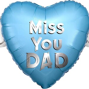 Happy Heavenly Father's Day Memorial Balloon Bundle — Miss You Dad 6-Piece Angel Wing Tribute Set | Graveside & Indoor Memorial Gift image 7