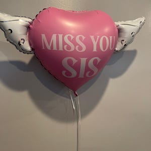 Miss You Sis 17" Memorial Balloon with Angel Wings – Graveside Tribute for Sister - 2 Balloons Included image 6
