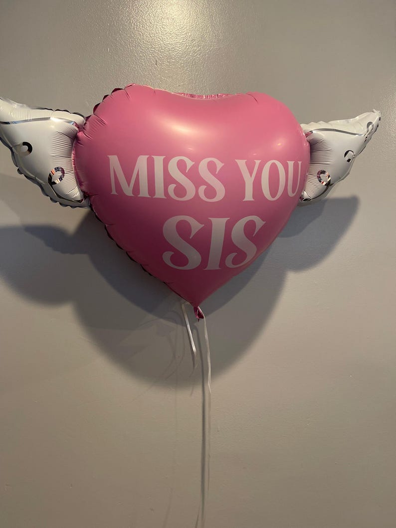 Miss You Sis 17" Memorial Balloon with Angel Wings – Graveside Tribute for Sister - 2 Balloons Included image 6