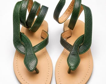 Women Python Leather Sandals Bali Boho Wrap Handmade Stylish Comfortable