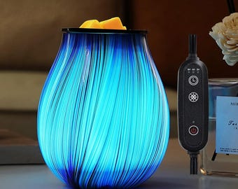 Réchauffeur de cire fait main avec minuterie, brûleur à mazout en verre