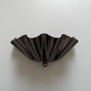 Mid Century Half Flower Brass Sconce Light | Antique Patina Wall Fixture