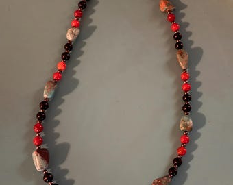 26” Turquoise /Black Onyx/Hemalite/Agate
