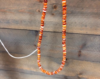 Orange Spiney Shell Necklace – 16 Inch Beaded Strand