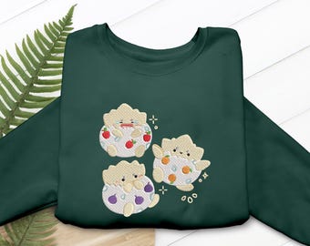 Togepi Fruits Embroidered T-Shirt, Anime Embroidery, Unique Comic Art, Gifts For Fans