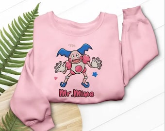 Mr Mime Embroidered Shirt Psychic Type T-shirt Sweatshirt Hoodie Anime Gaming Gifts