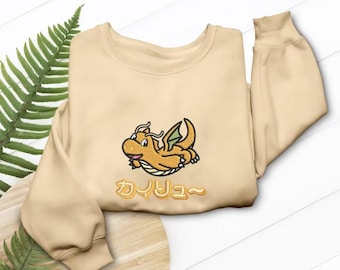 Dragonite Kawaii Embroidered T-shirt Sweatshirt Hoodie Gifts For Fans