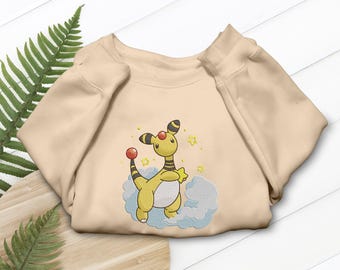 Ampharos Pokemon T-Shirt, Electric Type Anime Tee, Video Game Fan Gift, Embroidered Sweatshirt