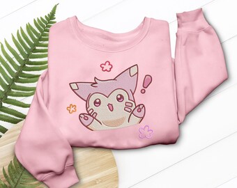 Ferrety Embroidered T-Shirt, Cute Ferret Video Game Shirt, Mustelidae Anime Tee, Ferret Lover Gift