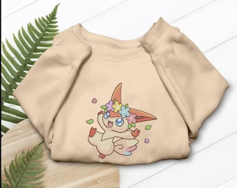 Victinii Kawaii Embroidered Shirt T-Shirt, Sweatshirt, Hoodie, Cuteness Video Game Fans, Anime Gift for Fans